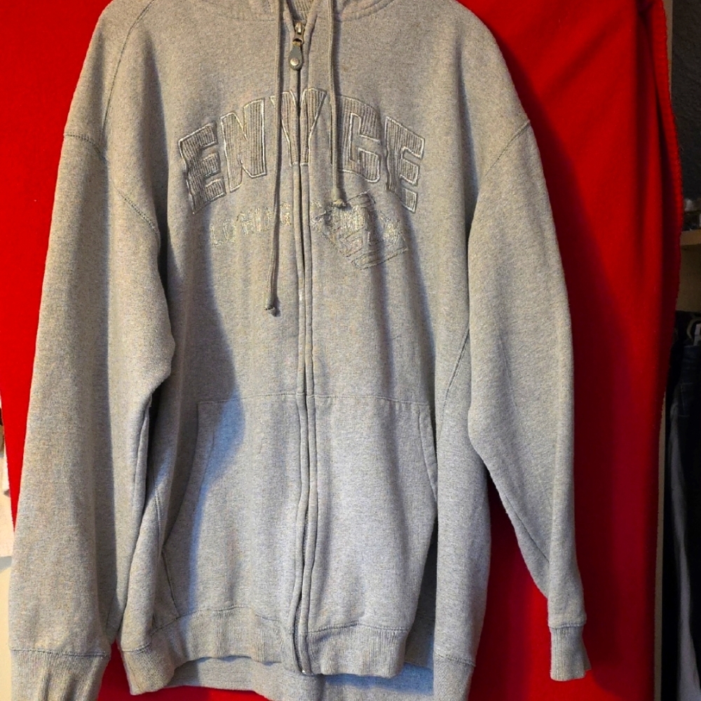 Enyce Gray Zip Up Sweater Classic Style